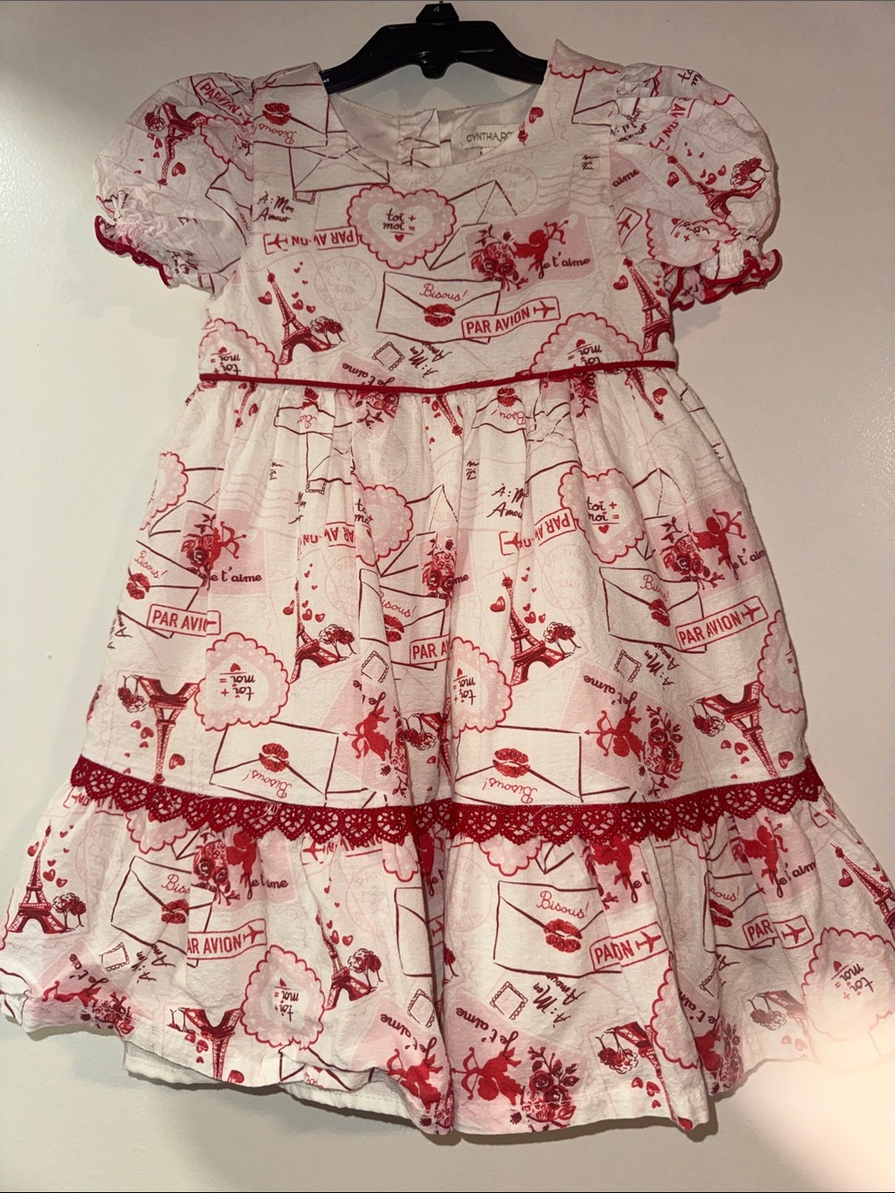Cynthia Rowley White Dress with Red Paris Print